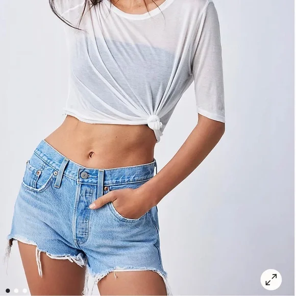 Levi’s 501 High Rise Denim Shorts Size Women’s 26 - Picture 4 of 5